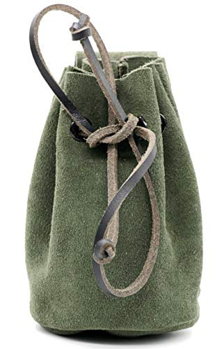 Leather Suede Pouch drawstring Dice Bag fits cell phone wallet change miniatures 