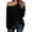 Black, variant on Womens Off The Shoulder Sweater Oversized Knit Long Sleeve Sweaters Tunic Tops