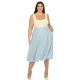 thumbnail image 5 of White Mark Women's Plus Size Flared Midi Skirt, 5 of 6