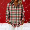 thumbnail image 6 of Women's Plaid Button Down Shirts Casual Long Sleeve Loose Blouse Business Office Work Wear Spring Going Out Tops, 6 of 6