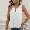 thumbnail image 4 of Ahdbta Eyelet Tank Top for Women Summer Casual Keyhole V Neck Tee Shirts Sleeveless Fashion Loose Blouse Tops, 4 of 9
