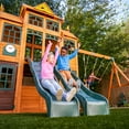 KidKraft Falcon Ridge Wooden Swing Set / Playset with Kitchen, Slides