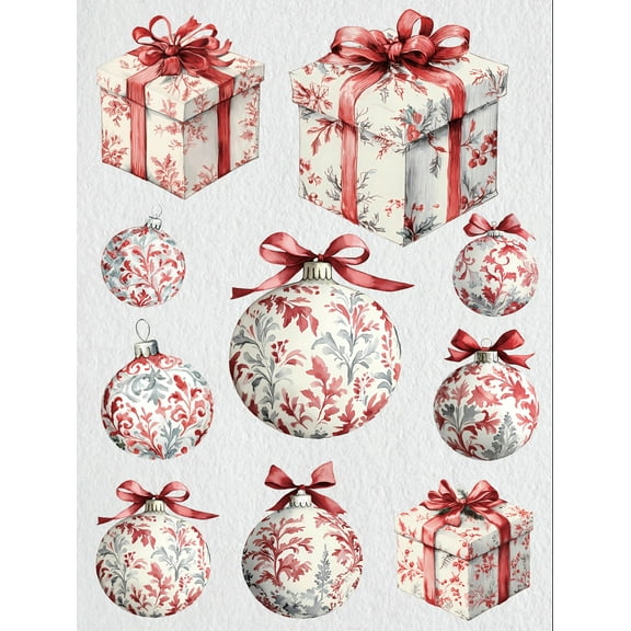 Multicolor Ornaments and Presents Window Clings, by Holiday Time