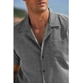 thumbnail image 3 of COOFANDY Men Button Down Shirt Beach Linen Shirts Summer Hawaiian Shirts Cuban Collar Shirts Short Sleeve Button Down Shirts, 3 of 8