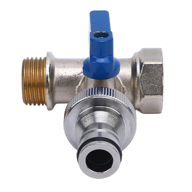 Válvula De Cierre En ángulo, Válvula De Bola Con Conector En T Exterior Plateada Cr Para Calentador De Agua Y Lavavajillas