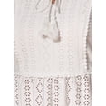 thumbnail image 5 of DARING DIVA Women's Flutter Sleeve Boho Tassel Peplum Blouses XS White, 5 of 6