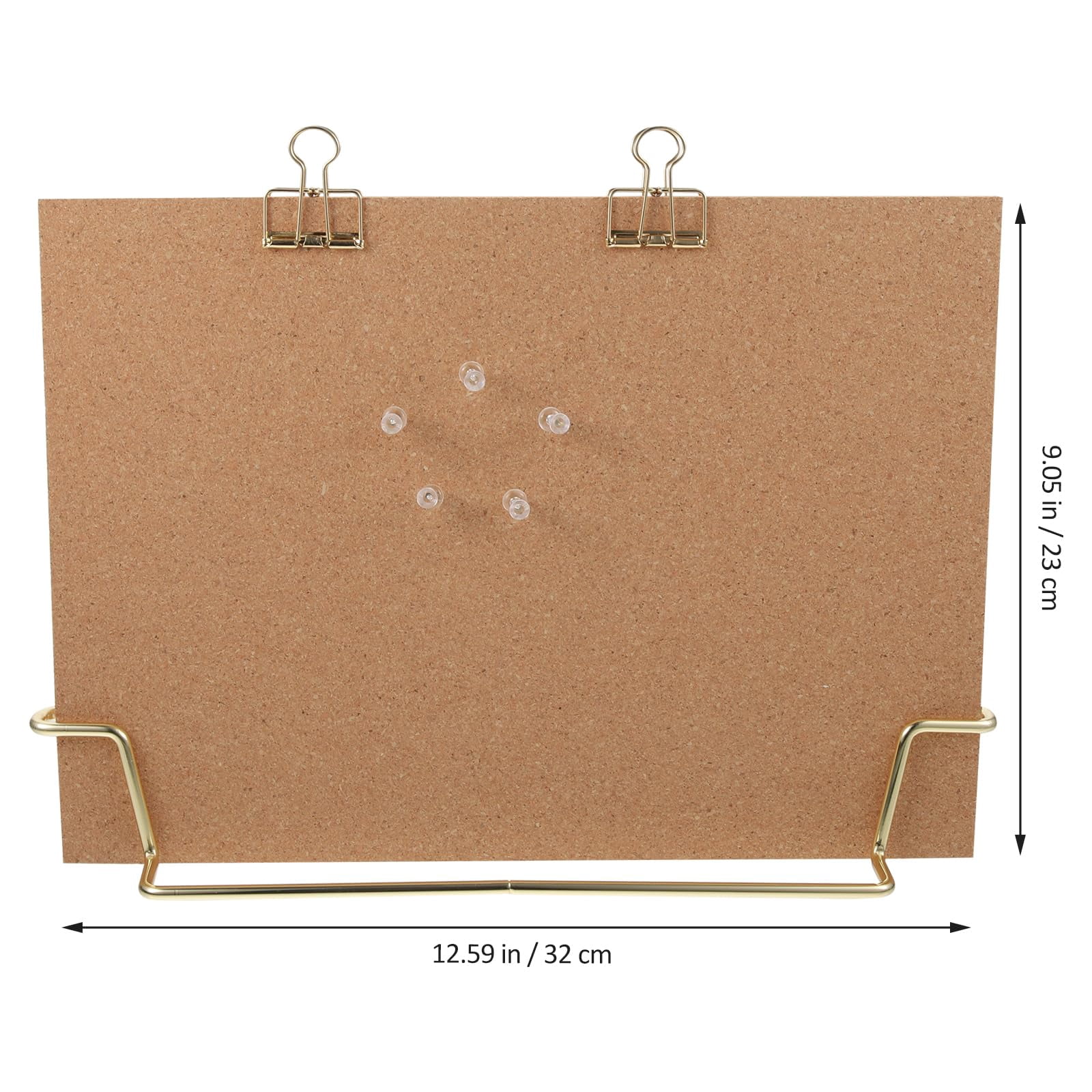 Cork Board Bulletin Board with Golden Base, Message Board Wooden Pin Memo Board Notice Board for Home Office