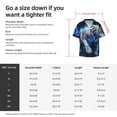thumbnail image 5 of Lsque Futuristic Blue Light White Tiger print Men's Cuban Collar Short Sleeve Shirt Summer Beachwear Casual Button Down Fashionable Vacation Leisure Shirt-Small, 5 of 7