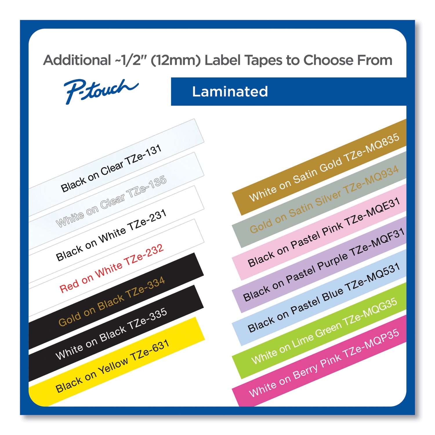 Brother Genuine P-touch, TZe-431CS, 0.47” x 26.2’, Black on Red Laminated Label Maker Tape