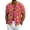 Red, variant on Uwinwear Men's Linen Cotton Short Sleeve Button Up V Neck Shirts Lightweight Tops Hawaiian Summer Beach Printed Casual Shirts Breathable Casual Wear,Pink,S