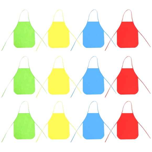 12 piezas delantales para niños delanteros de pintura para niños delantales de pintura delantales de cocción delantales para hornear