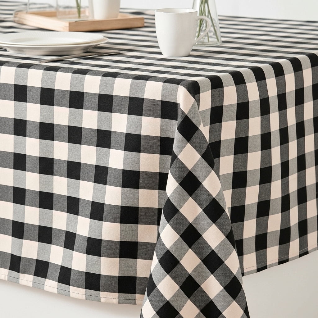 1" Checkered Gingham PolyPoplin Fabric by The Yard - 60 Inch Wide for Sewing, Quilting, Tablecloths, Curtains, Apparel, Crafting, DIY Projects