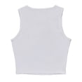 thumbnail image 3 of Qulqfy Crew Neck Tank Tops for Women Solid Cutout Sexy White Slim Standard Straps Tops for Women Trendy, 3 of 3