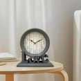 thumbnail image 4 of Horloge de Bureau Ronde Cheminée Décorative Ferme Silencieuse Gris, 4 of 9