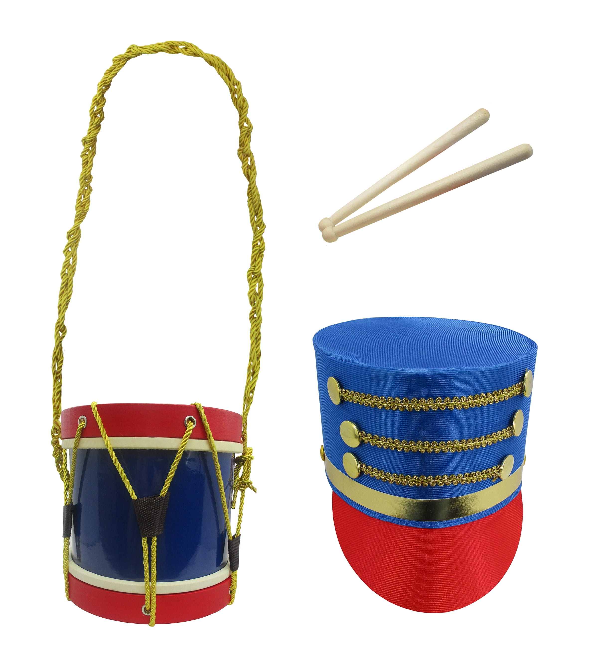 Childs Toy Solider Major Hat Drummer Boy Drum Nutcracker Holiday