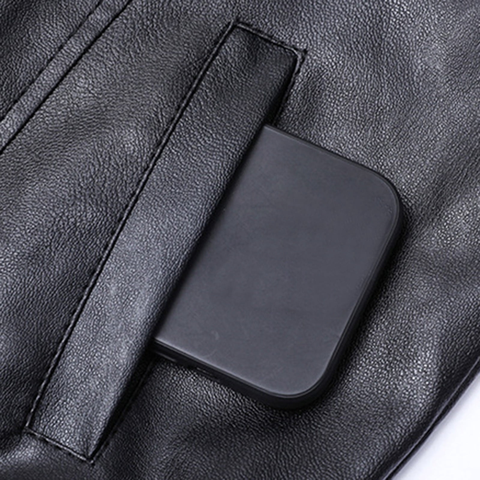 NTACZA Motorcycle Jackets for Men Stand Colloar Faux Leather Black Bomber Jacket Pu Work Zip Up Outerwear Coats for Man M