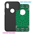 thumbnail image 2 of DistinctInk Custom SKIN / DECAL compatible with OtterBox Commuter for iPhone XS MAX (6.5" Screen) - Bandana Print - Green, Black, White, 2 of 5