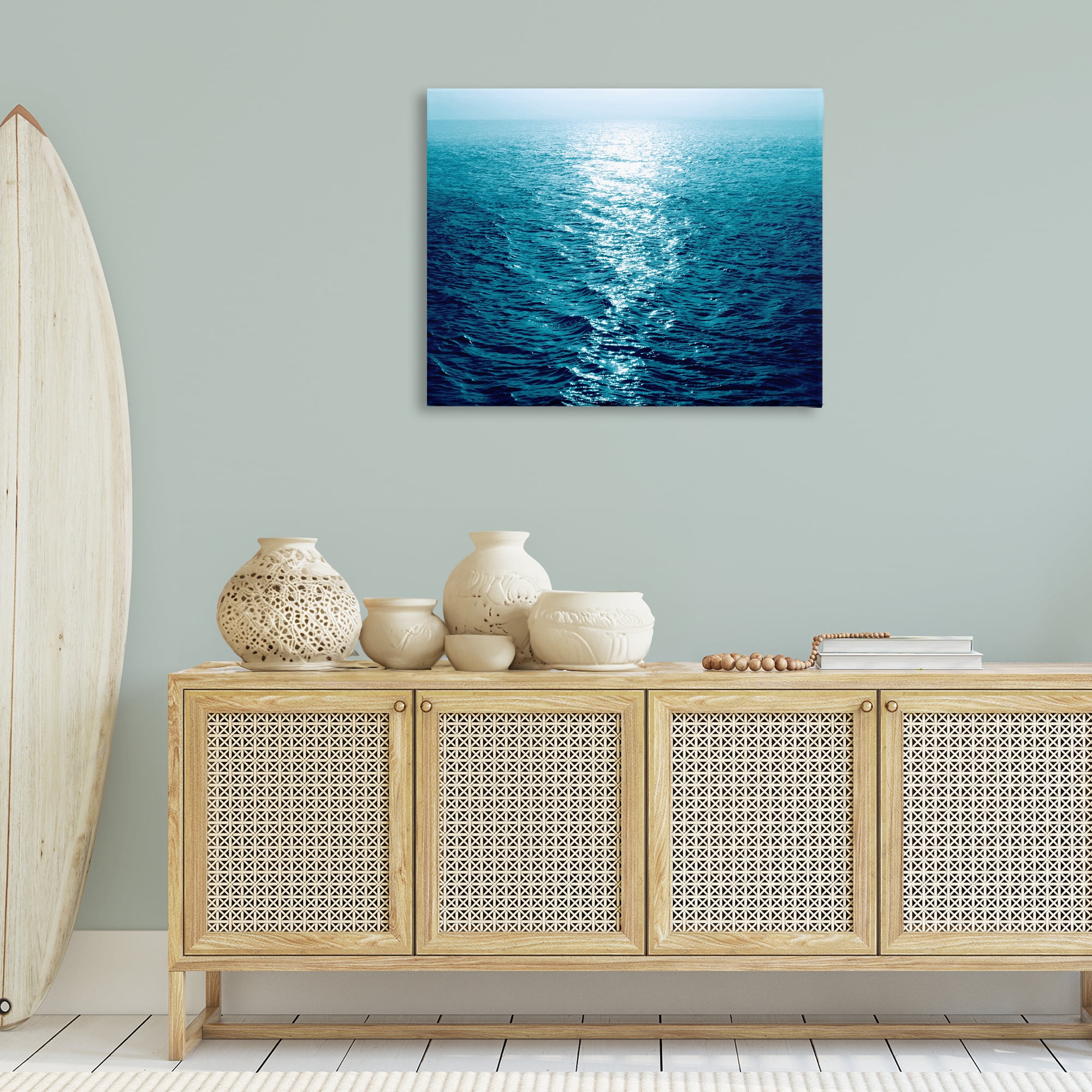 Stupell Industries Sun Reflected Ocean Ripples Landscape & Nature Photography Wrapped Canvas Art Print Wall Art, 40 x 30