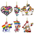 thumbnail image 2 of pitrice 6pcs Christmas Wooden Pendant with Exquisite Patterns Christmas Tree Decoration Wooden Snowman Pendant Hanging-mounted Christmas Decorations for Home Party Decoration, 2 of 8