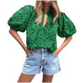 thumbnail image 2 of Otvok Womens Casual Tops Stand-Up Collar Short Half Sleeve Casual T-Shirt Blouse, 2 of 6