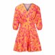 thumbnail image 1 of Gibobby Vestido de punto para mujer Vestido floral con dobladillo irregular para mujer Vestido elegante de gasa con manga murciélago y flores(Naranja,XL), 1 of 3