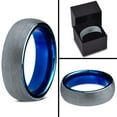 thumbnail image 4 of Charming Jewelers Tungsten Wedding Band Ring 6mm for Men Women Comfort Fit Blue Round Domed Brushed Lifetime Guarantee, 4 of 4