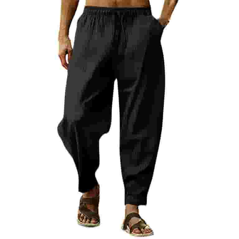 2025人気特価 Black Men for Pants Summer Cotton Pants, Stretch Casual Mens Clothing