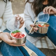 U-Konserve Stainless Steel Round Food Containers with Silicone Lids, Leak Proof & Dishwasher Safe (9 oz)