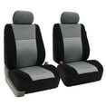 thumbnail image 2 of FH Group Trendy Elegence Airbag Compatible and Split Bench Seat Covers, Full Set, Gray/Black, 2 of 4