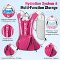 thumbnail image 4 of Zacro Reflective Running Vest for Men Women,  Adjustable Lightweight Running Backpack Hydration Vest with 2L Soft Flask, Running Gear for Walking, Hiking, Cycling - Pink, 4 of 8
