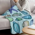 thumbnail image 3 of Teal Conch Coastal Blanket Soft Cozy Warm Throw Blanket for Couch, Plush Fuzzy Flannel Fleece Blankets for Sofa, Summer Beach Shell Starfish Ocean Bed Blankets Lightweight Gifts for Women, 40"x50", 3 of 9
