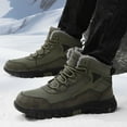 thumbnail image 2 of Botas de nieve para hombre, de invierno, cálidas, con forro polar, gruesas, de caña alta, de algodón, para exteriores, impermeables, antideslizantes, botas de algodón de talla grande, 2 of 6