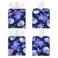 thumbnail image 2 of Lsque flower starry sky Skull Printed Tissue Box Cover Holder, Facial Paper Organizer Dispenser,Square with Bottom Belt, PVC Leather Decorative Organizer, 2 of 8