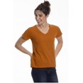 thumbnail image 1 of Women's V-Neck T-Shirts (L, Camel), 1 of 2