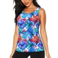 thumbnail image 2 of Picia Bright Flowers Pattern Women's Workout Tank Top,Breathable Activewear,Slim Fit Athletic Top,Versatile Workout Moisture-wicking top-, 2 of 9