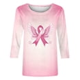 thumbnail image 4 of LEKWK Breast Cancer Shirts for Women Plus Size Pink Ribbon Breast Cancer Awareness T-Shirt 3/4 Sleeve Casual Inspirational Graphic Tee Survivor Gifts,Size S-5XL, 4 of 4