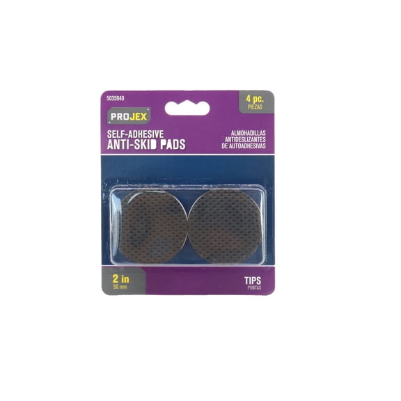 Projex 5035940 2 in. Rubber Self Adhesive Round Non Skid Pad, Pack of 4