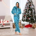 thumbnail image 2 of Family Christmas Pajamas Matching Sets Blue Tiger Pajamas Adult Onesie Pajamas for Women Men, Blue Tiger Pajamas for Family Hooded Sleepwear Jumpsuit, 2 of 4