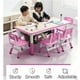 thumbnail image 2 of Historyli Juego de Mesa y 6 Sillas,Altura Ajustable con Tablero para Grafitis y Patas Antideslizantes,Máx. 136 kg,Mesa de Actividades Artísticas para Edades 2-10,Rosa, 2 of 8