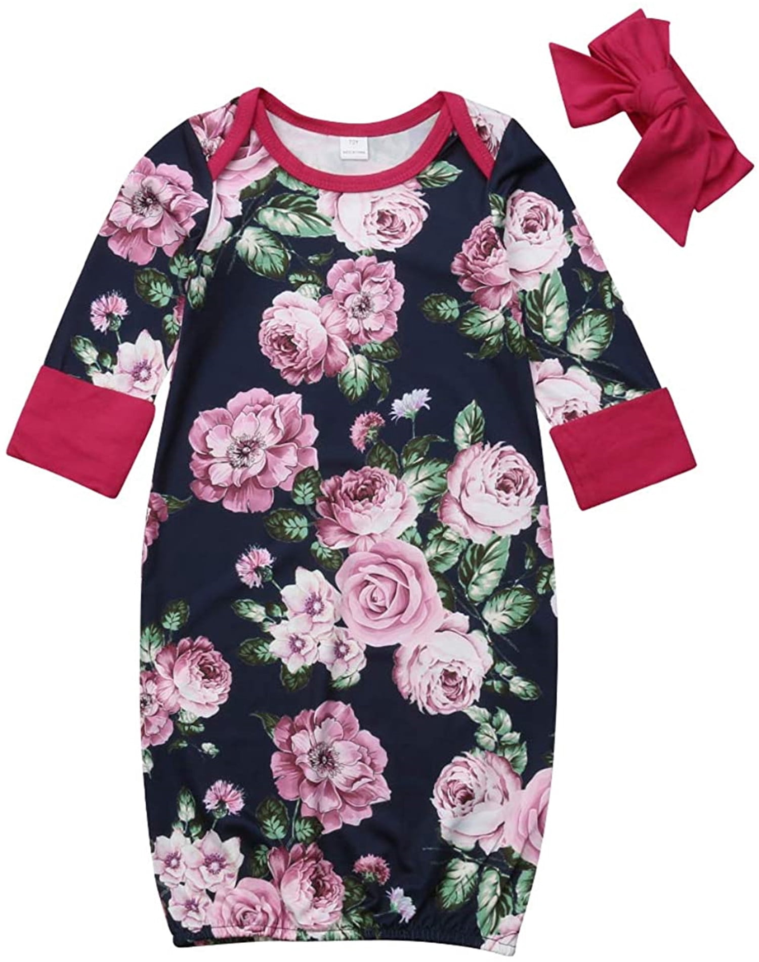 EYIIYE Mother and Daughter Matching Pajamas Floral Kimono Short Robes Sleepwear