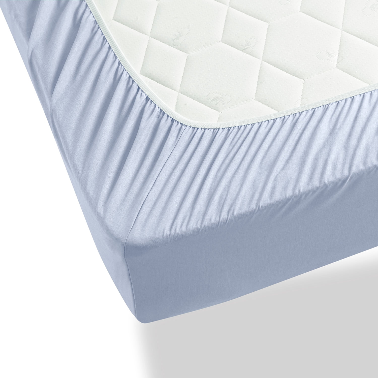 Virtu Bed Sheets Set, Deep Pocket Rayon Derived from Bamboo Blend Cooling 4 Piece Queen Sheets sets, Ice Blue