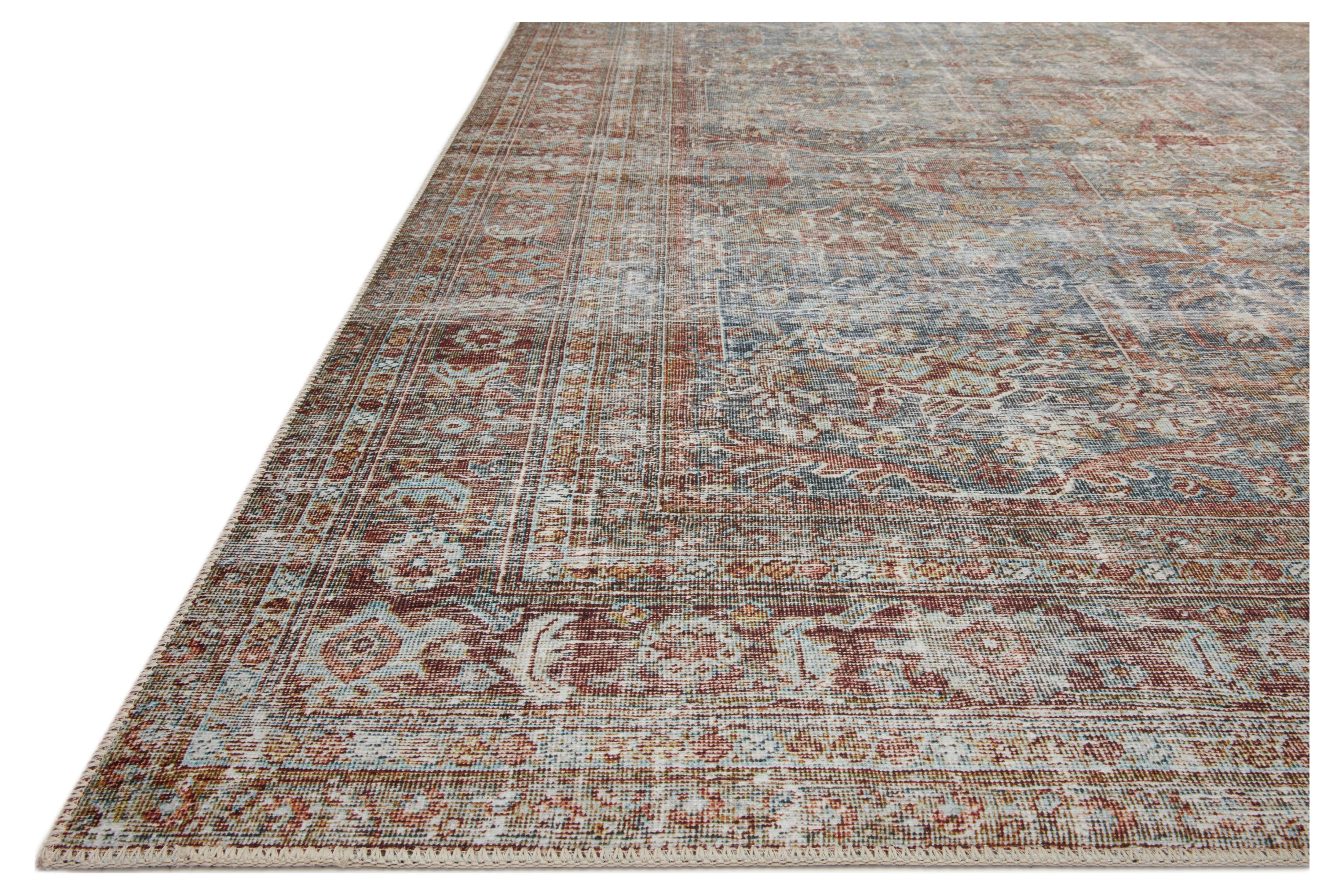 Chris Loves Julia x Loloi Jules Lagoon/Brick 2'-3" x 3'-9" Area Rug