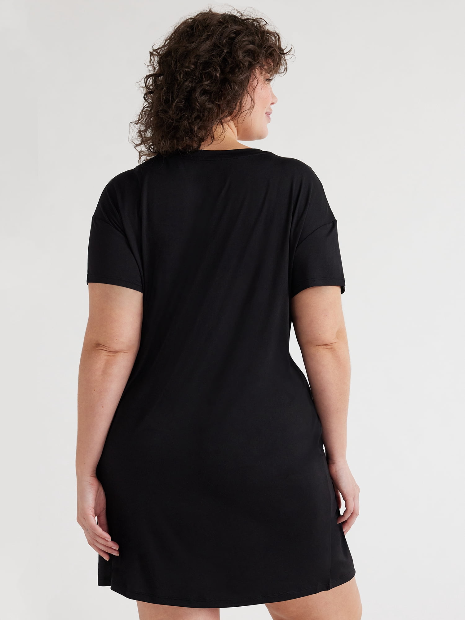Joyspun Women’s Short Sleeve Sleep Shirt, Sizes S/M to 2X/3X
