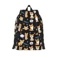 thumbnail image 2 of Lsque Cute Dogs Corgi Pattern Canvas Daypack, Durable Backpack, High-quality Versatile Backpack,Vintage Compact Backpack-Small, 2 of 6