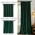 thumbnail image 6 of Curtainking Velvet Blackout Curtains Christmas Curtains 84 inches Length Thermal Insulated Soft Drapes for Bedroom Living Room Rod Pocket Window Curtains 2 Panels Green, 6 of 8