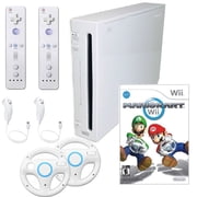 Restored Nintendo Wii Console White with Mario Kart Premium Bundle, 32MB Data Storage, Super Smash Bros Character Group