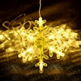thumbnail image 3 of Qoosea Curtain String Lights, 126 LED Snowflake Star Waterproof Curtain Fairy Lights, Battery Operated Christmas Decorations for Window Wall Bedroom, 3 of 7