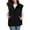 Black, variant on Fnooota Womens Puffer Vest, Lightweight Lapel Collar Zip up Sleeveless Winter Outerwear with Pockets Beige Size S-2XL