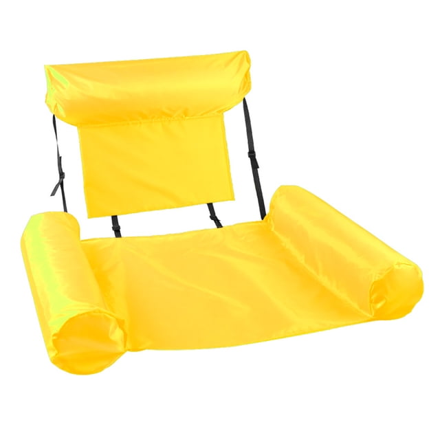 Graflsoa Inflatable Pool Lounger with Backrest, Lightweight 0.4kg, Yellow - Perfect for Relaxing by the Water