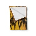 thumbnail image 2 of Tropical Soft Flannel Fleece Blanket, Tropical Sunset Coastal Theme Beach Coconut Trees Exotic Vacation Picture, Cozy Plush for Indoor and Outdoor Use, 50" x 70", Pale Orange Brown, by Ambesonne, 2 of 5
